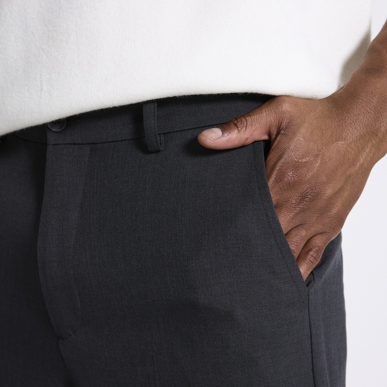 Straight dress pants "Aaron" Dk Grey melange